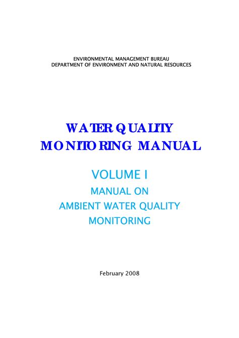 denr emb|WATER QUALITY MONITORING MANUAL .